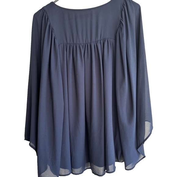 LOFT Navy Blouse Medium - Picture 6 of 7